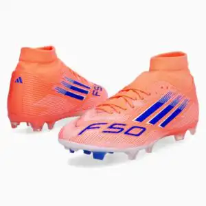 Ghete de fotbal adidas F50 League Mid FG/MG (PSH-JI0888-P) adidas Coral Blaze, Adidas F50, Ghete fotbal sintetic, Ghete pentru iarbă, Ghete Semi-amatori
