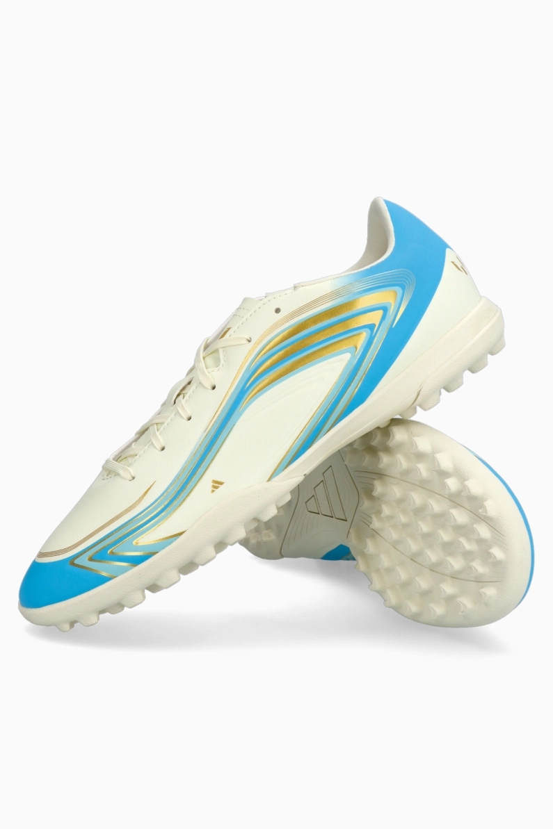 Ghete de fotbal adidas F50 Club Messi TF - Alb, Albastru Deschis (PSH-KK1377-P) adidas El Ultimo Tango, Adidas F50, Ghete Amatori, Ghete fotbal sintetic Ghete de fotbal adidas F50 Club Messi TF - Alb, Albastru Deschis (PSH-KK1377-P) adidas El Ultimo Tango, Adidas F50, Ghete Amatori, Ghete fotbal sintetic