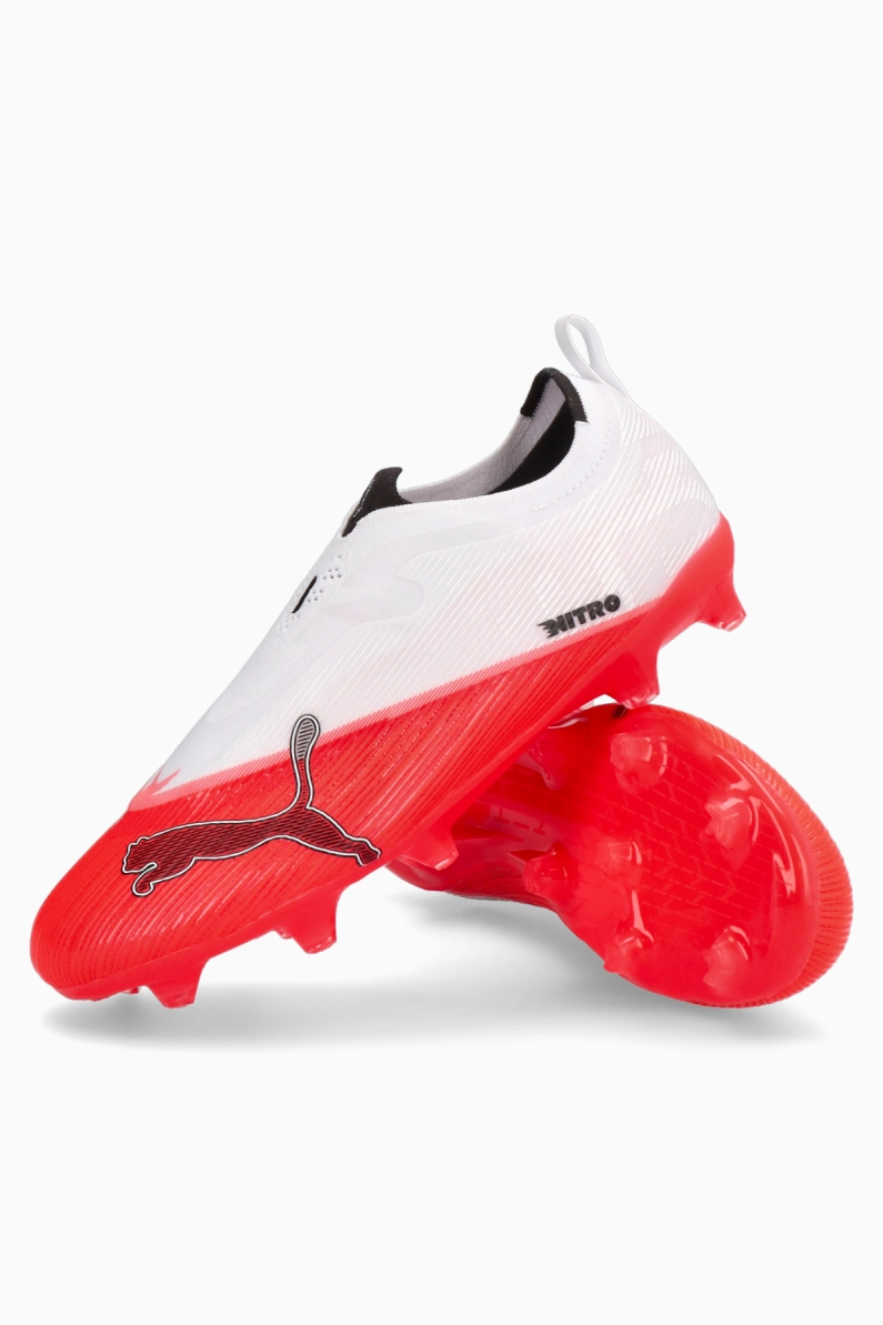 Ghete de fotbal Puma Ultra Nitro 7 Ultimate LL FG/AG Junior - Alb, Roșu