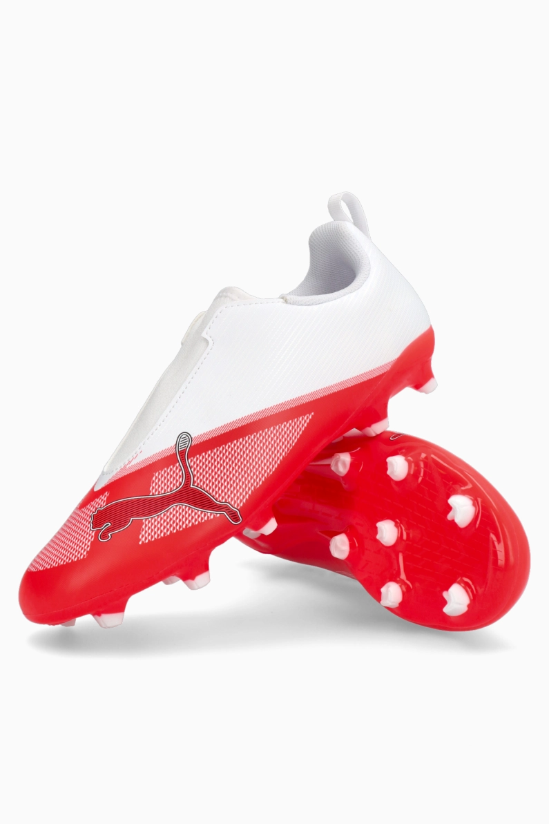 Ghete de fotbal Puma Ultra 7 Play LL FG/AG Junior - Alb, Roșu