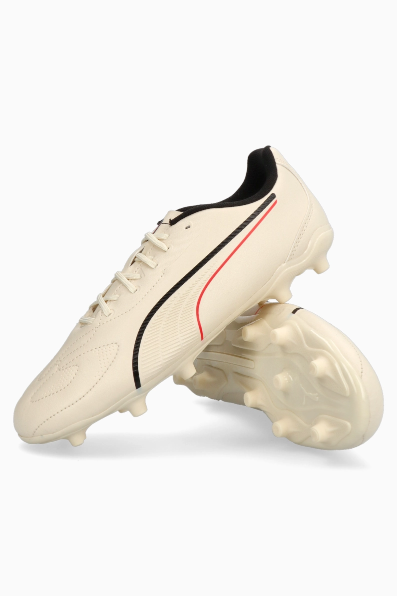 Ghete de fotbal Puma King 20 Play FG/AG Junior - Alb