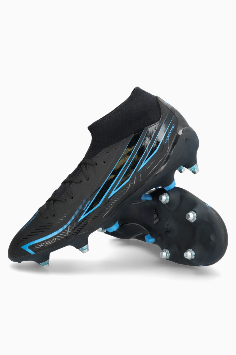 Ghete de fotbal adidas F50 League Hyperfast Mid SG - Negru
