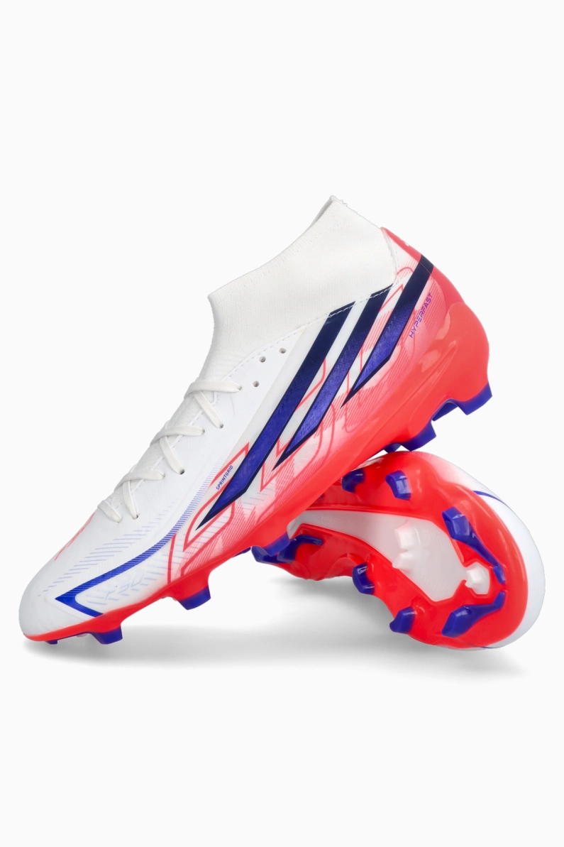Ghete de fotbal adidas F50 League Hyperfast Mid FG - Alb