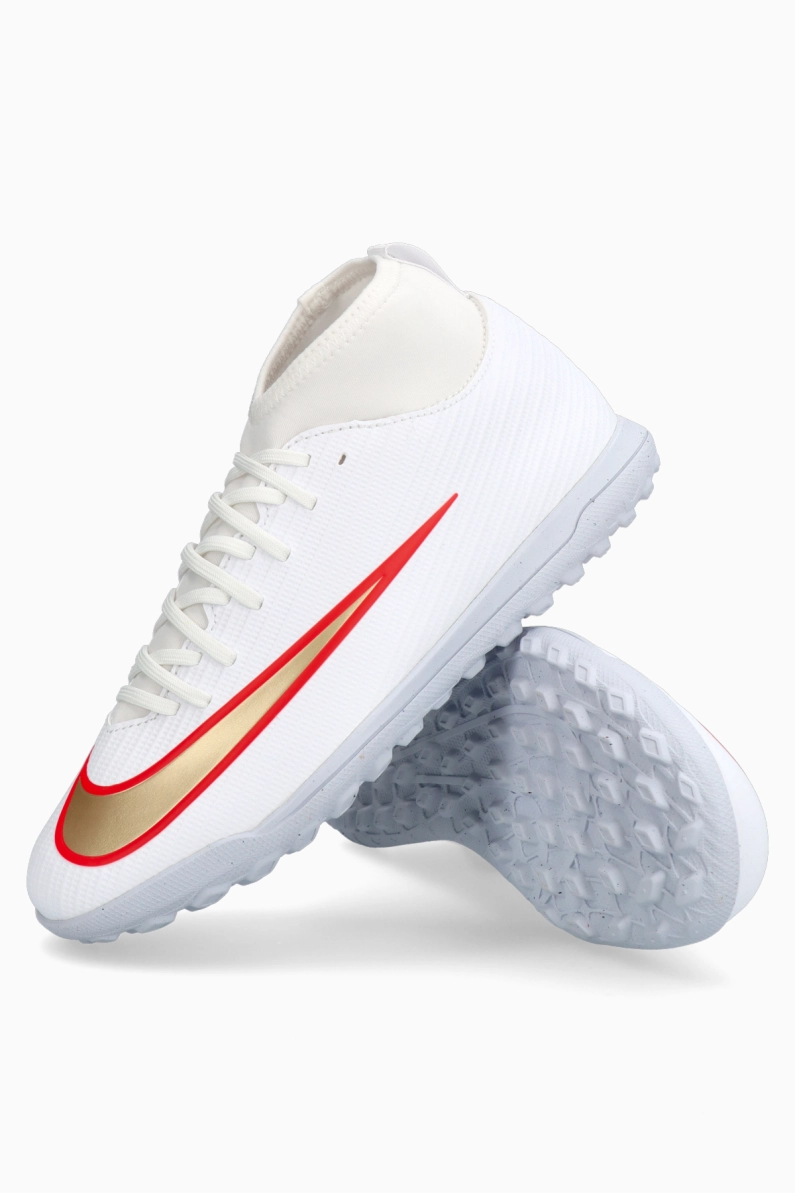 Ghete de fotbal Nike Zoom Mercurial Superfly 11 Club High TF Junior - Alb