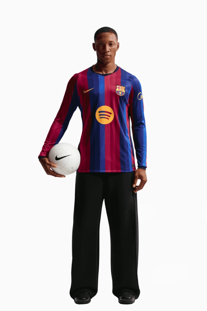 Tricou cu maneci lungi Nike FC Barcelona 26/27 Home Stadium - Albastru Marin, Claret