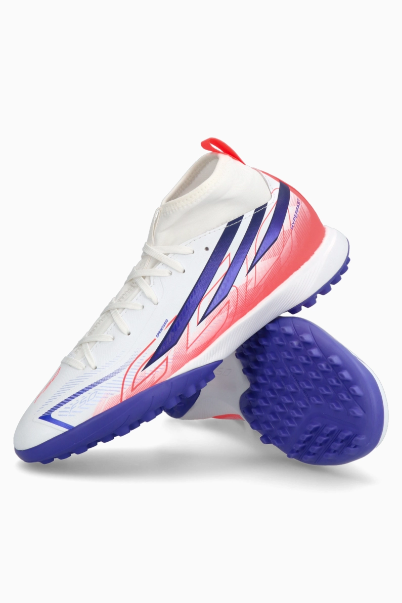 Ghete de fotbal adidas F50 League Hyperfast Mid TF Junior - Alb