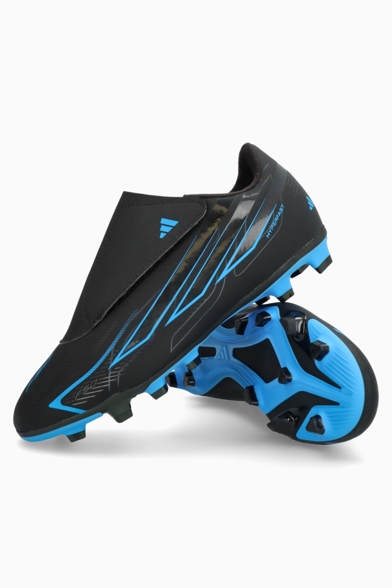 Ghete de fotbal adidas F50 Club Hyperfast Velcro FG/MG Junior - Negru