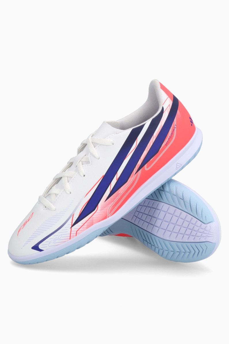 Ghete de fotbal adidas F50 Club Hyperfast IN Junior - Alb