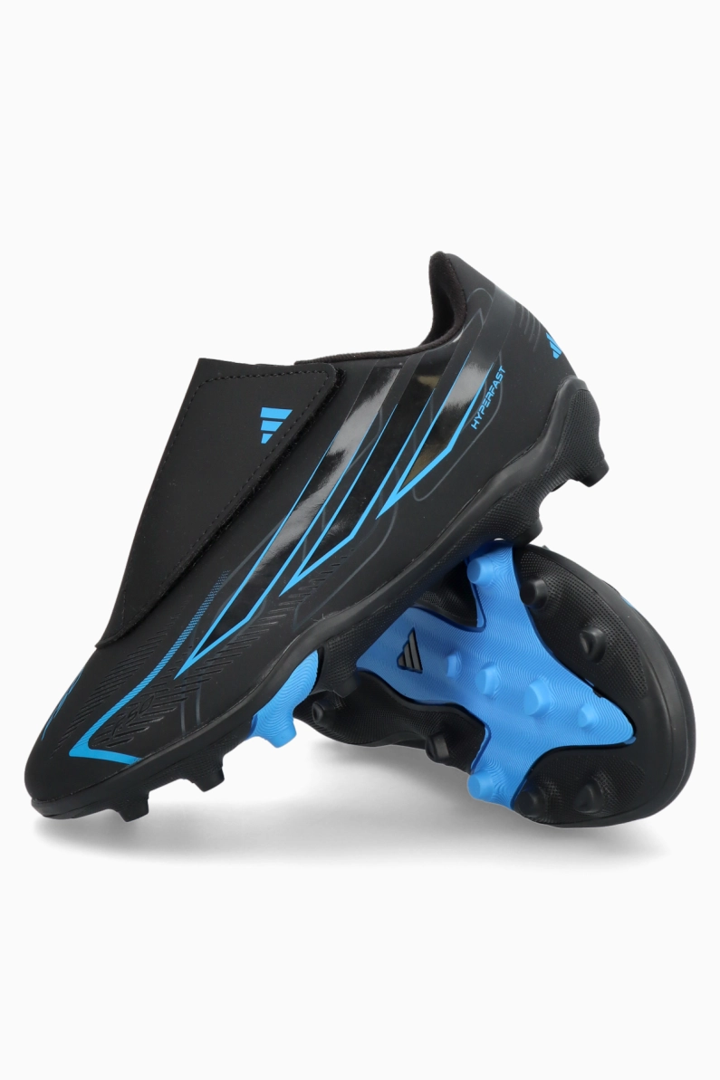 Ghete de fotbal adidas F50 Club Hyperfast Velcro FG/MG Junior - Negru