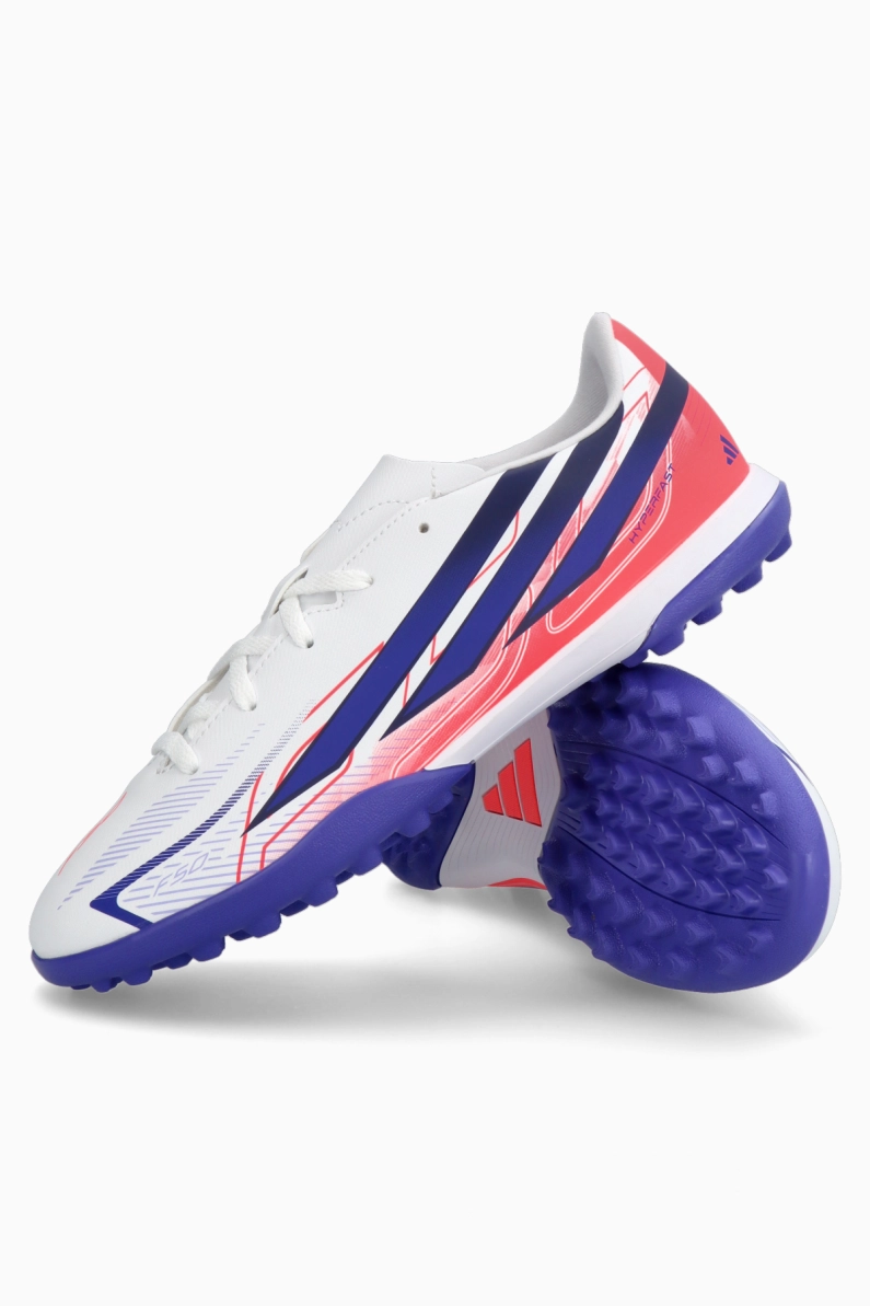 Ghete de fotbal adidas F50 Club Hyperfast TF Junior - Alb