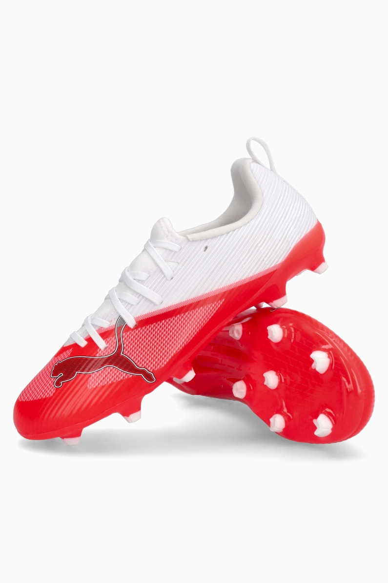 Ghete de fotbal Puma Ultra 7 Play LL FG/AG Junior - Alb, Roșu
