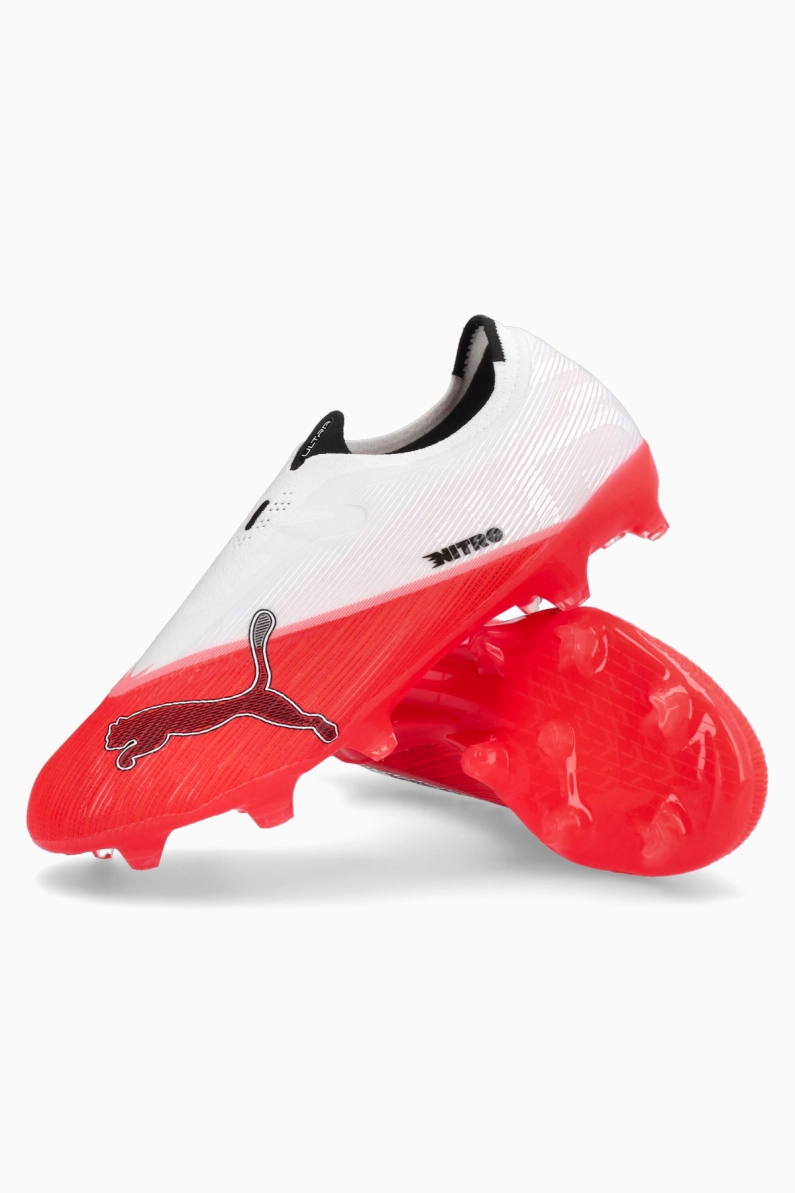 Ghete de fotbal Puma Ultra Nitro 7 Match LL FG/AG - Alb, Roșu