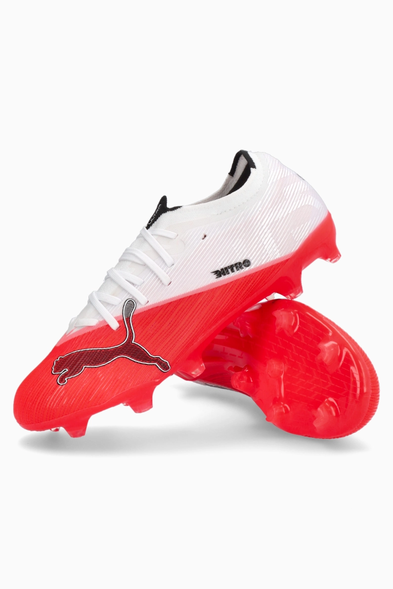 Ghete de fotbal Puma Ultra Nitro 7 Match FG/AG pentru femei - Alb, Roșu