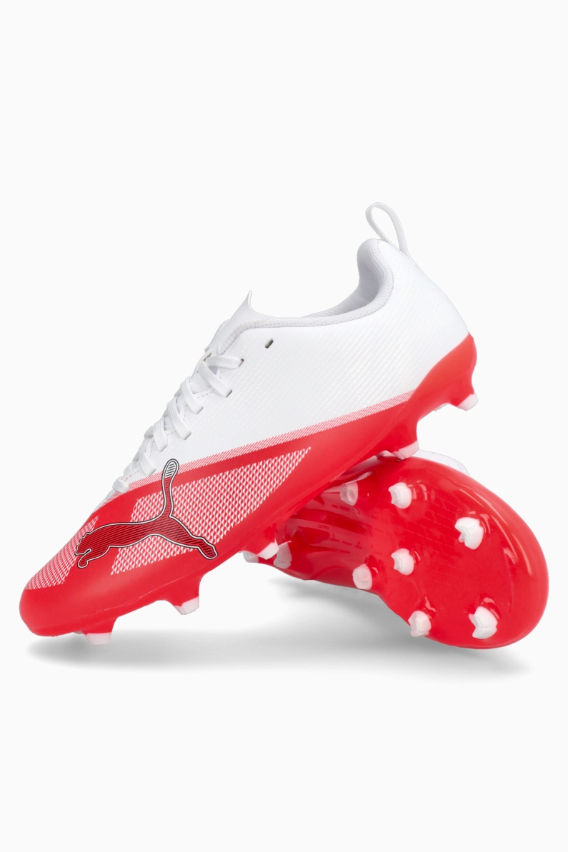 Ghete de fotbal Puma Ultra 7 Play LL FG/AG Junior - Alb, Roșu