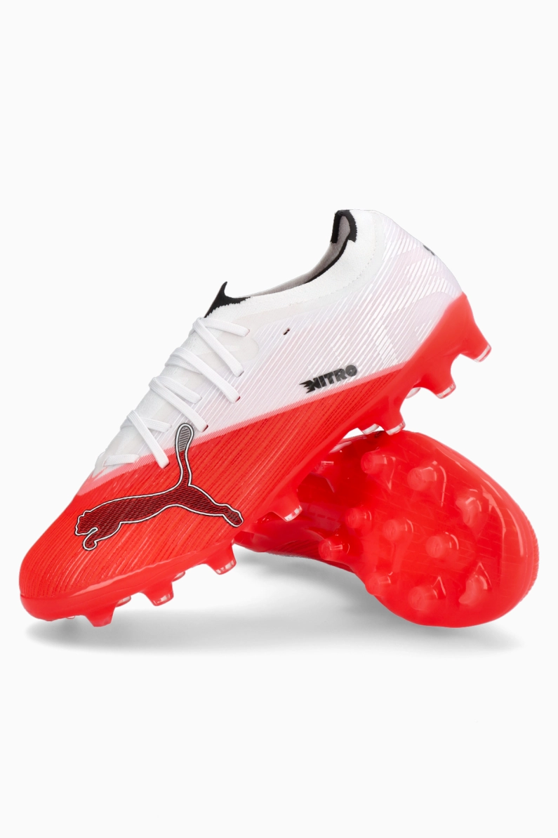 Ghete de fotbal Puma Ultra Nitro 7 Match AG - Alb, Roșu