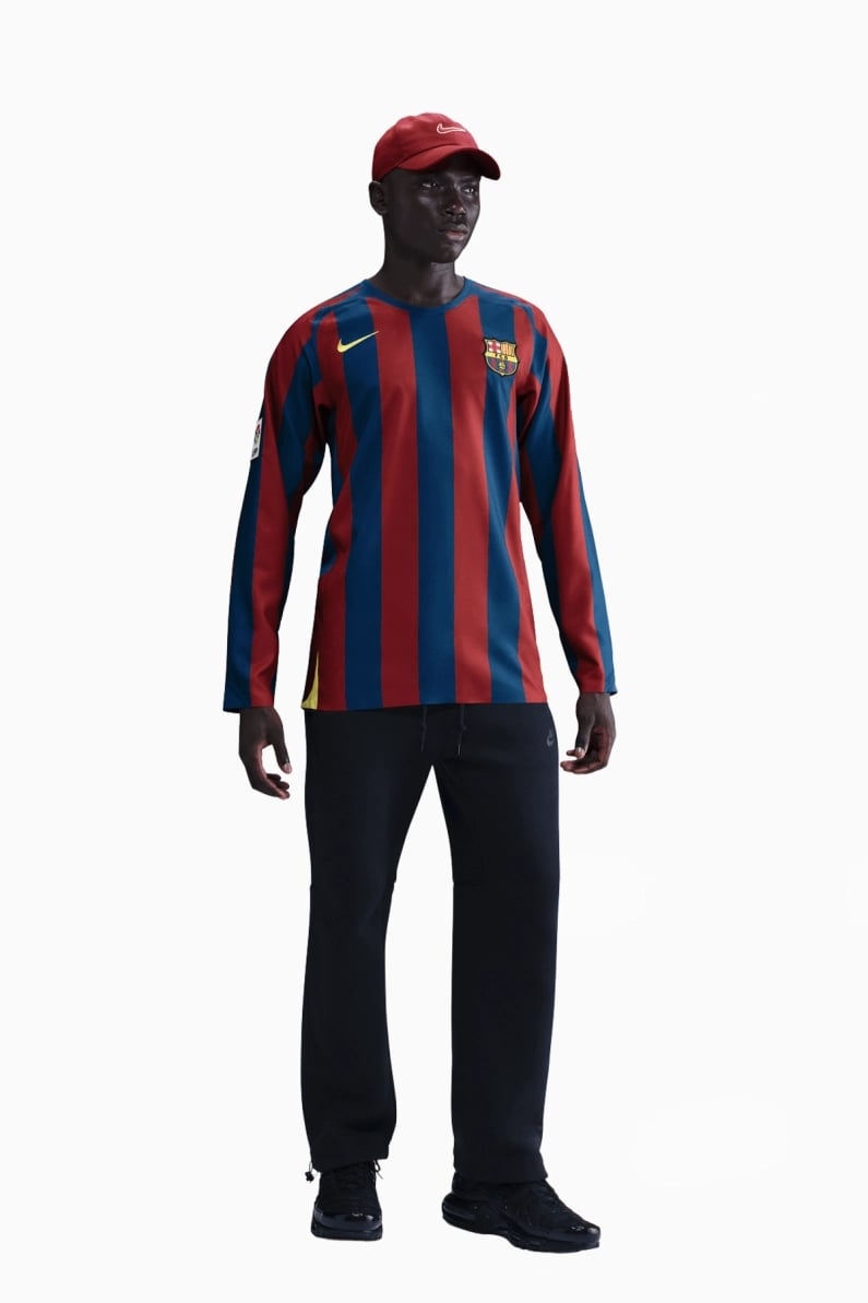 Tricou cu maneci lungi Nike FC Barcelona 05/06 Reissue Ronaldinho 10 - Albastru Marin, Claret