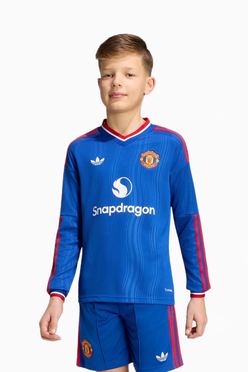 Tricou cu maneci lungi adidas Originals Manchester United 26/27 Away Replica Junior - Albastru