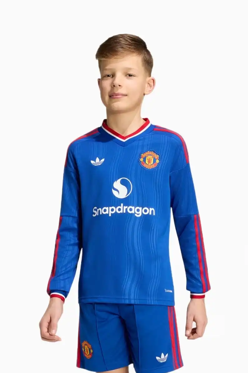 Tricou cu maneci lungi adidas Originals Manchester United 26/27 Away Replica Junior - Albastru
