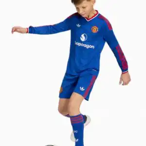 Tricou cu maneci lungi adidas Originals Manchester United 26/27 Away Replica Junior - Albastru (PSH-KB5551-P) Tricouri