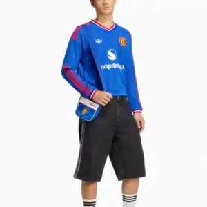 Tricou cu maneci lungi adidas Originals Manchester United 26/27 Away Replica - Albastru (PSH-KB5555-P) Tricouri