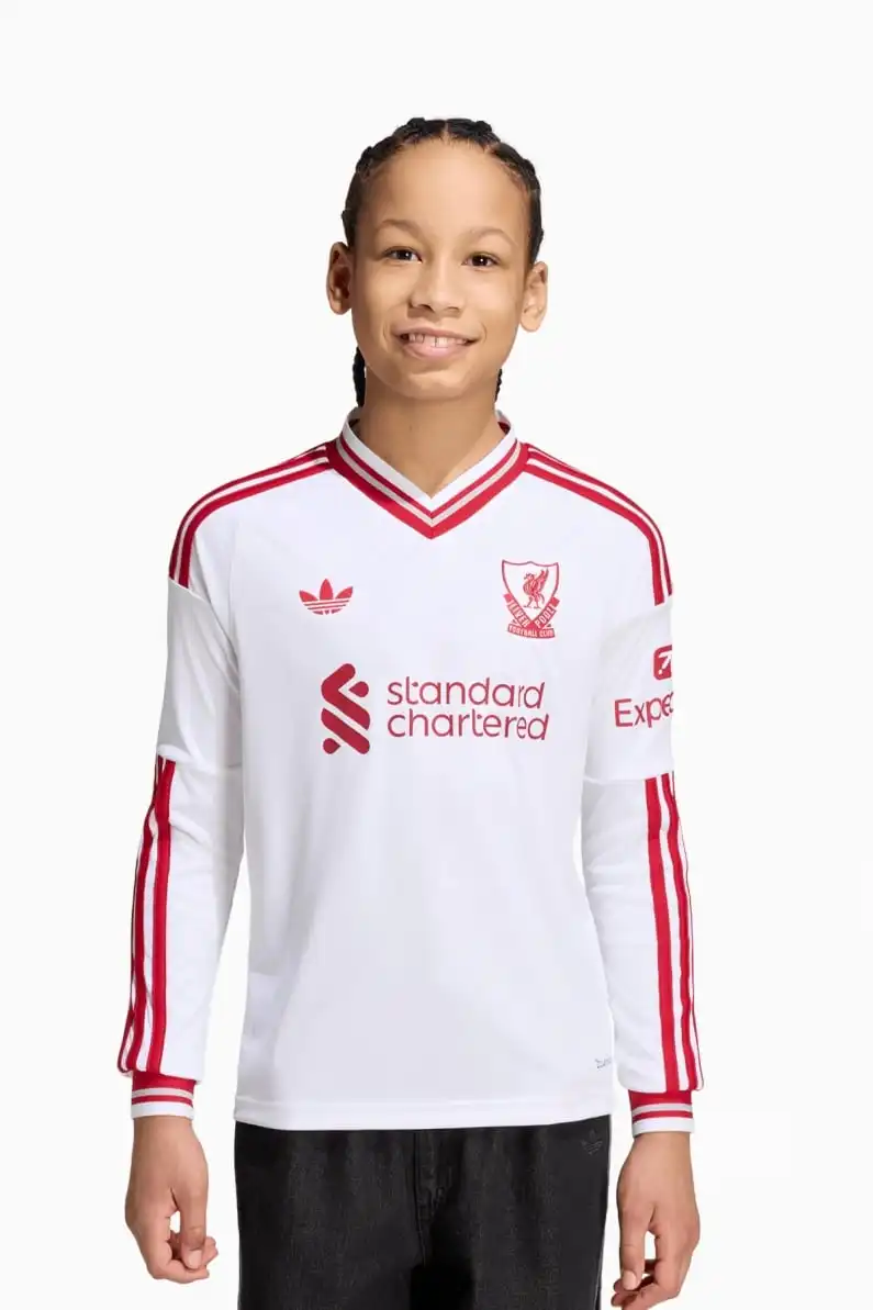 Tricou cu maneci lungi adidas Originals Liverpool FC 26/27 Away Replica Junior - Alb