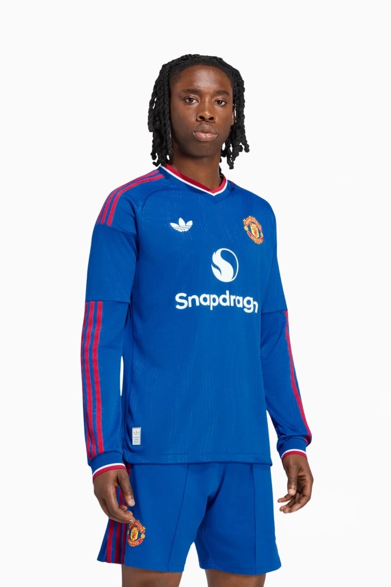 Tricou cu maneci lungi adidas Originals Manchester United 26/27 Away Authentic - Albastru