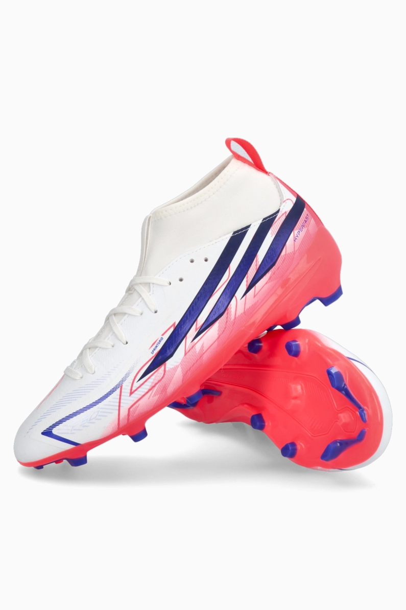 Ghete de fotbal adidas F50 League Hyperfast Mid FG Junior - Alb