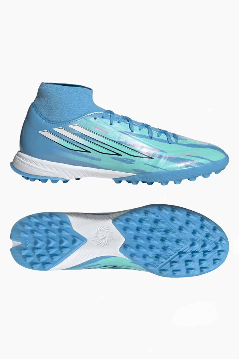 Ghete de fotbal adidas F50 League Sparkfusion Mid Trinity Rodman TF pentru femei - Albastru