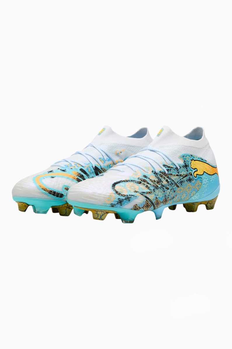 Ghete de fotbal Puma Future 9 Ultimate FG - Alb / Albastru Deschis