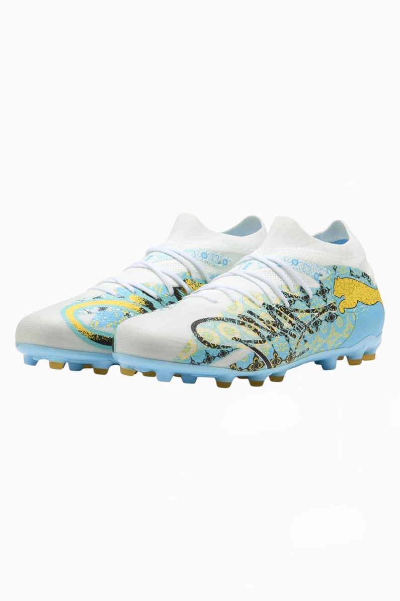 Ghete de fotbal Puma Future 9 Match TF - Alb / Albastru Deschis